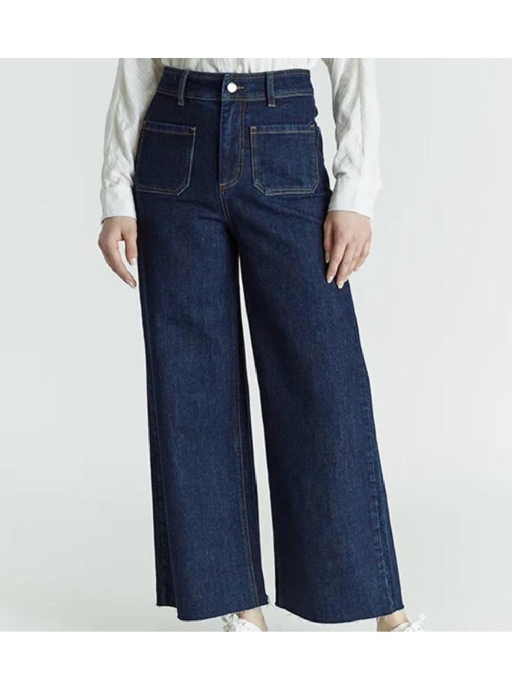 OAT New York High-Rise Wide Leg Pocket Women’s Jeans in Dark Blue